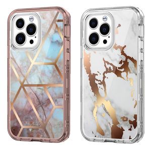 Étuis de téléphone en marbre pour iPhone 14 13 11 12 15 Pro XR Xs Max 8Plus Luxe Heavy Duty Antichoc Protection intégrale Defender Cover Fit Samsung S20 S21 FE S22 S23Ultra