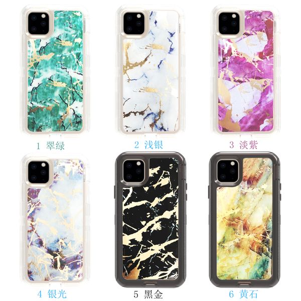 Marble Defender iPhone11 Heavy Duty Hybrid Robuste Armure 3in1 pour iPhone 11/PRO/MAX/6/7/8/6P/8P/X/XR/XS MAX Heavy Duty Anti-choc Cover