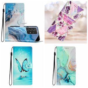 Fundas tipo billetera de cuero de mármol para Huawei Honor 70 5G X7 X8 50 Lite 5G Nova 5T 10X 20 9A 8S 8A 9 7C P50 Pro P40 Piedra Geométrica Flor Mariposa Funda con tapa Ranura para tarjeta Bolsa para libro