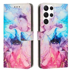 Étuis portefeuille en cuir de marbre pour Samsung S23 Ultra Plus A14 5G A23E A23S Xiaomi 12T Pro Redmi A1 Granite Luxe Quartz Rock Stone Support de fente pour carte de crédit Flip Cover Purse