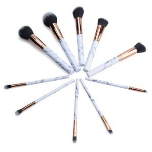 Pinceau de maquillage en marbre 10pcs / set Marbling Pro Pinceaux à paupières Brosse en marbre Multi fonction BB Cream Brusher Eyeline Outil cosmétique drop ship