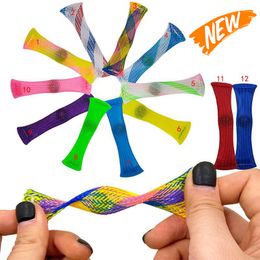 Marble Mesh Fidget Toy Tube voor volwassenen Kinderen op school ADHD Voeg OCD Angst Marmer toe en Meshs Finger Hand Fidgets CC005