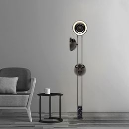 Marbre nordique Simple lampadaire LED postmoderne étude salon noir Luminaires verticaux chambre concepteur éclairage debout