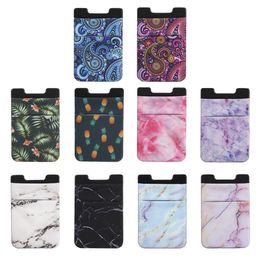 Marble Parttern Wallet Credit Card Cash Pocker Sticker 3M Adhesive Stickon ID Credit Carte Holder Pouche pour iPhone 11 Samsung Mobil6420442