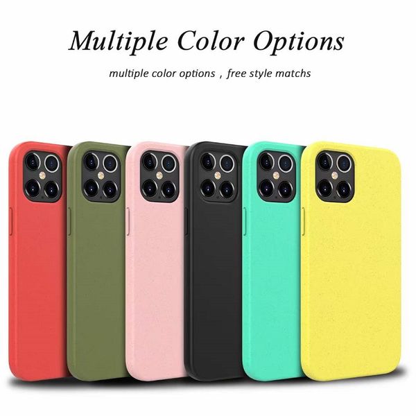 Eco-Friendly Freat Straw TPU TPU Threapproof Fundas para iPhone 11 12 Pro XS MAX XR 8 7 PLUS SAMSUNG GALAXY S20 S10 Ultra Silicone Mate Suave