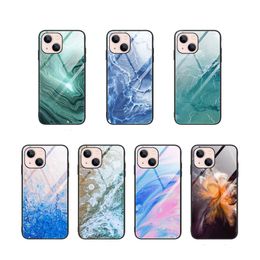 Étuis en verre trempé Marble Rock pour iPhone 13 Pro Max 12 Mini 11 XR 8 Plus Samsung S9 S10 S20 S21 Ultra Note 20 A30 A50 A70 A71 5G