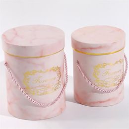 Marble Round Flower Box Coud Hug Florist Paper Paper Sac Gift Candy Dookies for Party Wedding 2 Taille Enveloppe193r