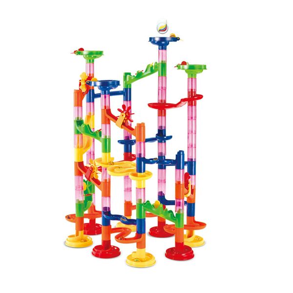 Marble Run Race Blocks Building Blocks Kids 3d Maze Ball Roll Toy Marble Run Race Coaster Set 80/Christmas Gift