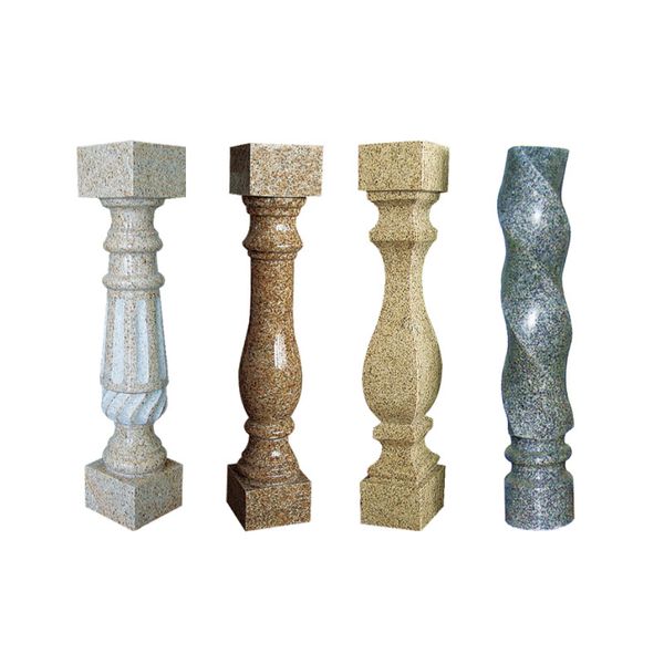 Columna de jarrón de mármol, barandilla de pilar de balcón, barandilla de granito, barandilla de escalera de valla de piedra, villa, columna romana de patio, escalera de caracol, color rico,