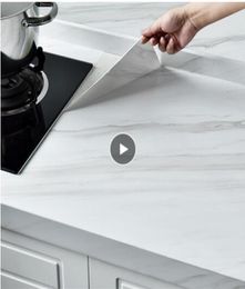 Película de vinilo de mármol Finabrazo impermeable auto adhesivo para encimeras de armario de cocina de baño Papel PVC Wall Stickers4999279