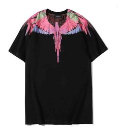 Marcelo Tee-Shirts Burlon 20SS Hip Hop High Street Fashion Tie Tièce Dyed Feath Water Drop Wings Pure Cotton Coton Tshirt à manches courtes pour 9396276