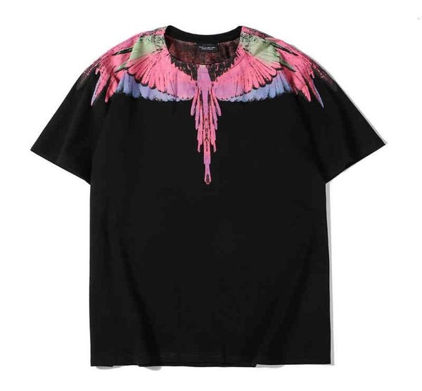 Marcelo Tee Shirts Burlon 20SS Hip Hop High Street Fashion Fashion Fashion Feather Water Drop Wings Algodón puro Camiseta de manga corta para 1070115