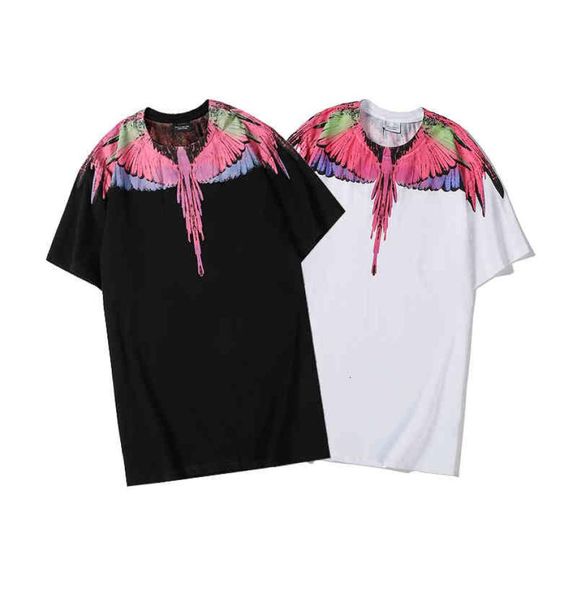 Marcelo Tee Shirts Burlon 20SS Hip Hop Hop Street Fashion Fashion Fashion Feather Water Drop Wings Pure Algody Manga Shirt para 8232615