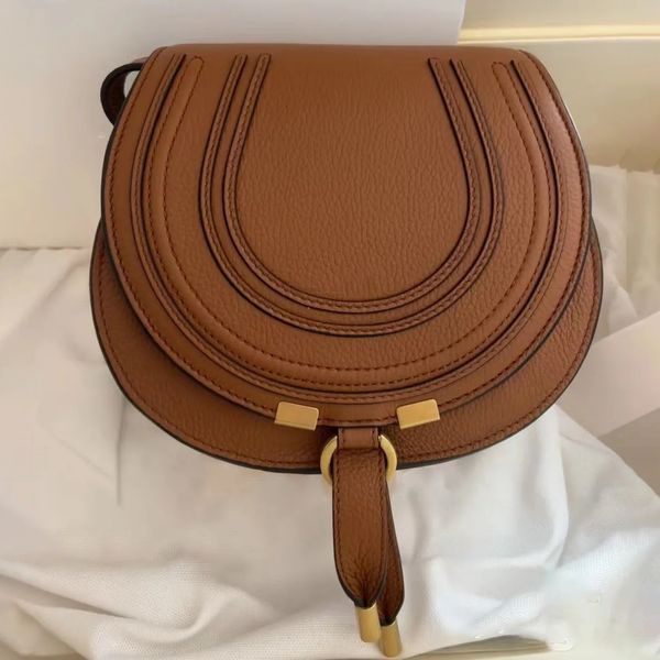 MARCIE Bag Designer Women's Woody Saddles Bag Clutch Fashion Cowskin Cuero Hobo Classic Marcie Crossbody Bolso Mensajero Hombres Hombro Magneti Buckl Bolsas de asas