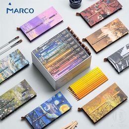 Marco MASTER COLLECTION 80 couleurs cadeau de luxe professionnel beaux-arts huile Andstal ensemble de crayons de couleur dessin crayons de couleur Y2303p