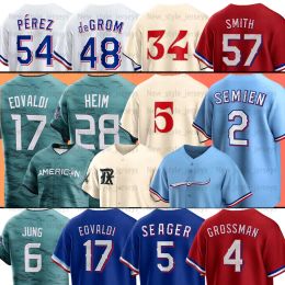 Marcus Semien Texas Baseball Jersey Corey Seager Nolan Ryan Josh Jung Jonah Heim Adolis Garcia Jacob deGrom Brad Miller Jose Leclerc