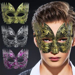 Masques de mascarade Mardi Gras Masques de prince vénitien de carnaval d'Halloween Demi masque de mascarade rétro