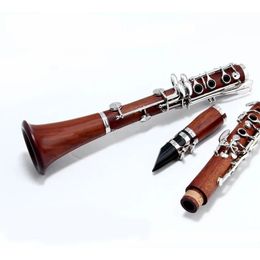 MARGEWATE-clarinete Bb de 17 teclas, tubo recto de palisandro, clarinete plano B profesional, instrumento Musical con estuche para boquilla