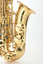 MARGEWATE Alto Eb Tune Saxofón Latón de alta calidad E Flat Gold Lacquer Saxofón Nueva llegada Instrumento musical Envío gratis