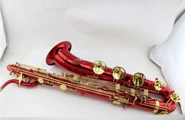 MARGEWATE baritonsaxofoon unieke rode oppervlak Dragon patroon Bari Sax met goede staat gratis verzending