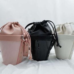 Margiela linda bolsa de cubo margela bolso de cilindro de helado con diseño de nicho de cuero una bolsa cruzada diagonal