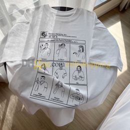 Margiela MM6 T-shirts Maison MM6 Men Femmes Femmes Comic Matte Impression Coton Coton Tshirts Margiela Cortique à manches courtes MM6 Streetwear Tshirts