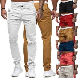 Marginag Casual Hommes Pantalon Coton Slim Pantalon Pantalon Droit Mode Business Couleur Solide Kaki Noir Street Wear 210715