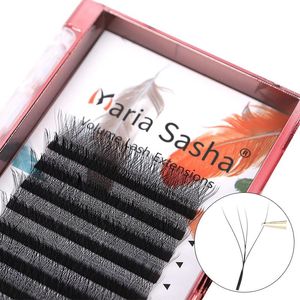 MARIA 4D W en forme de faisceau Extensions de cils Patch Faux russe marque privée en gros grappes facile ventilateur Volume cils maquillage 240222