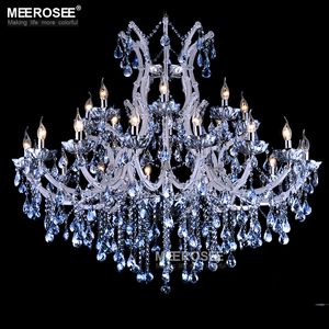 Maria Theresa Modern Crystal Chandelier Light Fixture Blue Clear Lámpara colgante Large Lustres Chandelier Luminaires Lighting D1200mm H1000mm