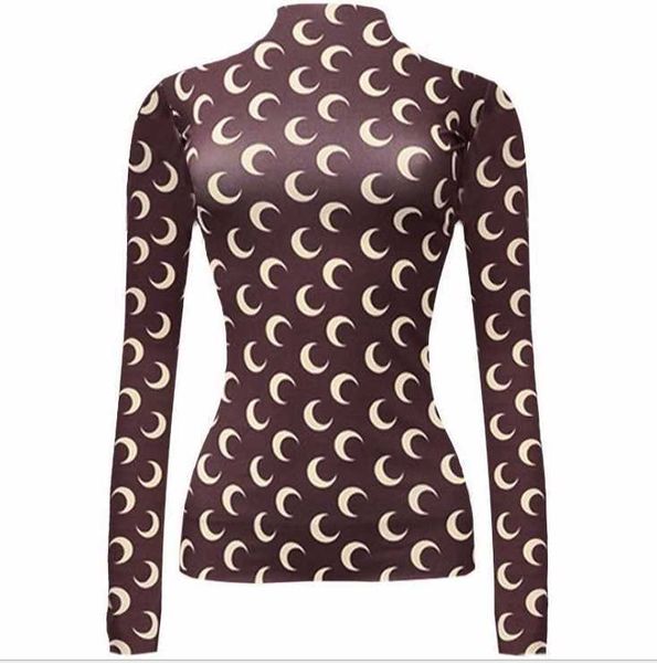 Marine Serre Designer féminin féminin t-shirts Vêtements Sexy Moon Print Top Femmes Prista