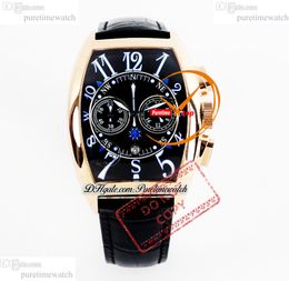 Mariner 8080 Quartz Chronograph Mens Watch Rose Gold Black Number Number Calle Strap en cuir Reloj Hombre Montre Homme Puretimewatch Ptfm