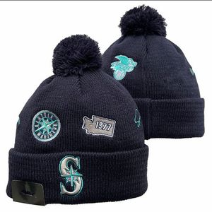 Mariners Mutsen Seattle Bobble Hoeden Baseball Ball Caps 2023-24 Modeontwerper Bucket Hat Grof Gebreid Imitatie Pom Muts Kerst Sport Gebreide Muts a0