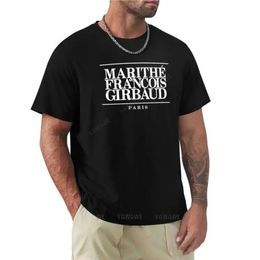 Marithe François Girbaud rétro mode T-Shirt graphique t-shirts hommes plaine t-shirts noir hommes été teeshirt 240111