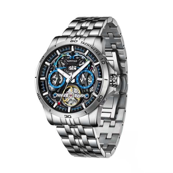 New Huafei's New Watch Mecanical Men's Water's Water's Water's Automatic Tourbillon Hollowed Brand Wrist Watch Wristwatch22 de lujo