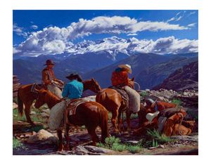 Mark Maggiori Cowboys op het werk schilderij Poster Print Home Decor ingelijst of ingelijste Popaper Material2057012