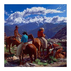 Mark Maggiori Cowboys au travail peinture affiche impression décor à la maison encadré ou non encadré Poppaper Material261b