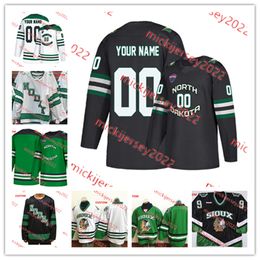 Mark Senden Gavin Hain Maillot de hockey du Dakota du Nord Ethan Frisch Personnalisé Riese Gaber Judd Caulfield Kaleb Johnson Ryan Sidorski Maillots de combat des Hawks du Dakota du Nord