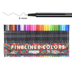 Marqueurs 0.4 Mm 36 couleurs Fineliner stylos marqueurs dessin croquis Art Liner feutre pointe stylo à base d'eau encre assortie papeterie scolaire