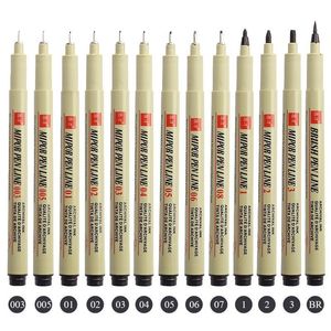 Marcadores 1 3 uds Pigmento Liner Micron Pen Neelde Dibujo Manga Brush Art Impermeable Fineliner Sketching Stationery 230523