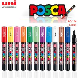 Markers 1 Uni Ball Posca PC1M Marker Pen Pop Poster Pengraffiti Advertentie 07 mm Art Stationery Multicolor Optional Supplies 230503