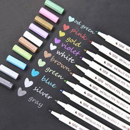 Markers 10 Kleuren STA Fineliner Metallic Marker Pen Liner Viltstiften Borstel Lijst Dagboek Voor Tekenen School Briefpapier Art Supplies 230807