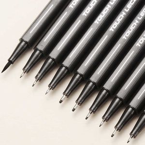 Marqueurs 10Pcsset Pigment Liner Micron Ink Marker Pen 005 01 02 03 04 05 Brush Tip Black Fineliner Sketching Manga Drawing 230503