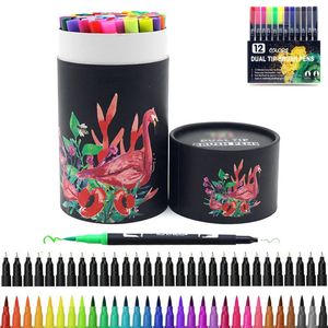 Markers 12/24/60/100/132 kleuren FineLiner Tekenen Schilderen Art Markers Pen Aquarel Dual Tip Brush Pen Kalligrafie Schoolbenodigdheden 231030