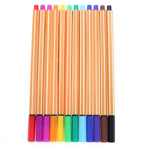 Marcadores 12 cores / set0.4mm Fineliner Art Mark Pen aquarela linha de traço de fibra óptica para desenhar marcadores de esboço Stabillo 230408