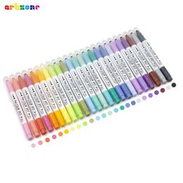 Marqueurs 1224 Couleurs Creative Dot Marker Surligneur Stylo Nouveauté Couleur Pointillé Art Marqueurs Double-Tip Main Compte Dessin Stylos 230710