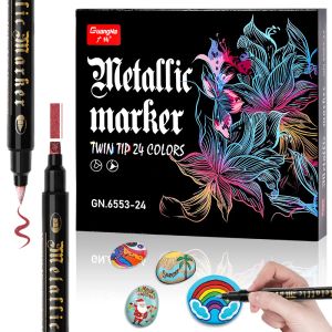 Markers 1260 kleuren Dubbele punt Acrylverf Markeerstift Art Student Fijne stippen Borstel Metallic Voor meerdere oppervlakken Rots Keramiek Glas