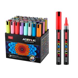 Markers 1260Colors Acryl verf marker set kunst speciale tekenborstel snel droge marker metaal diy keramische stof glazen aquarel potlood