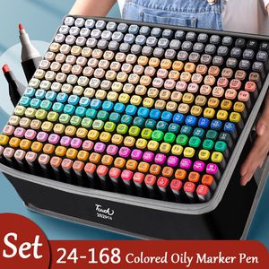 Markers 168 Colored Oily Marker Pen Double Head Set Art Paint Manga for Girls Children Office School Student Supplies