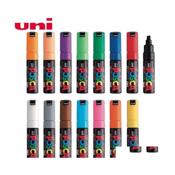 Marqueurs 1pcs Uni Posca Paint Marker Pen Broad Tip8Mm PC8K 15 couleurs pour Ding Peinture Y200709 Drop Delivery Office School Business I Dh9PL