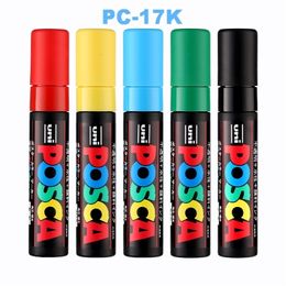 Marcadores 1 Uds Uni Posca PC-17K marcador de pintura-punta de bala fina 15mm rotuladores artísticos a base de agua 9 colores disponibles 220929
